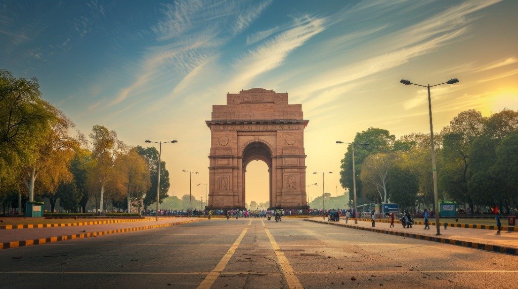 India Gate Boulevard at Twilight
